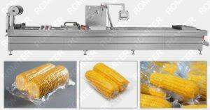 Automatic Stretch Film Thermoforming Sweet Corn Vacuum Packing Machine Automatic Stretch Film Thermoforming Sweet Corn Vacuum Packing Machine