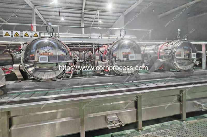 Full-Automatic-Vacuum-Packed-Sweet-Corn-Feeding-and-Discharging-Sterilizer-Retort