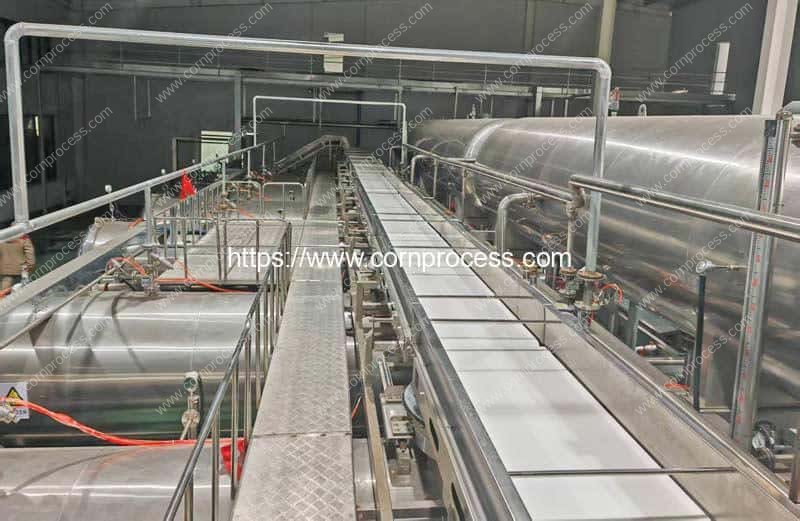 Full-Automatic-Vacuum-Packed-Sweet-Corn-Sterilizer-Retort-with-Auto-Feeding-and-Discharging