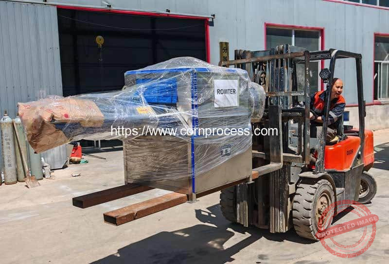 Sweet-Corn-Half-Dividing-Cutting-Machine-for-Spain-Customer