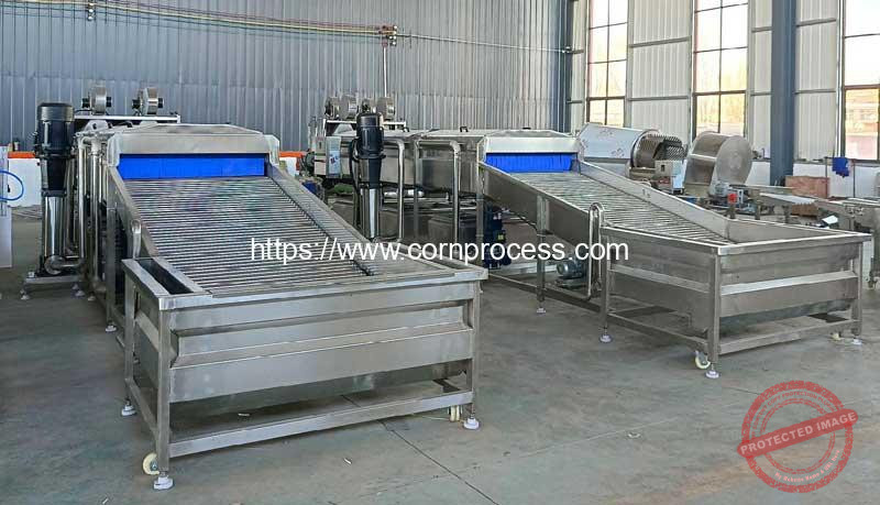 Automatic-Sweet-Corn-High-Pressure-Water-Spray-Washing-Machine-with-Air-Blast-Dryer-Fan