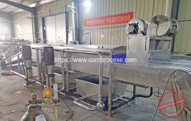 Automatic-Sweet-Corn-High-Pressure-Water-Spray-Washing-Machine-with-Air-Blow-Dryer-Fan