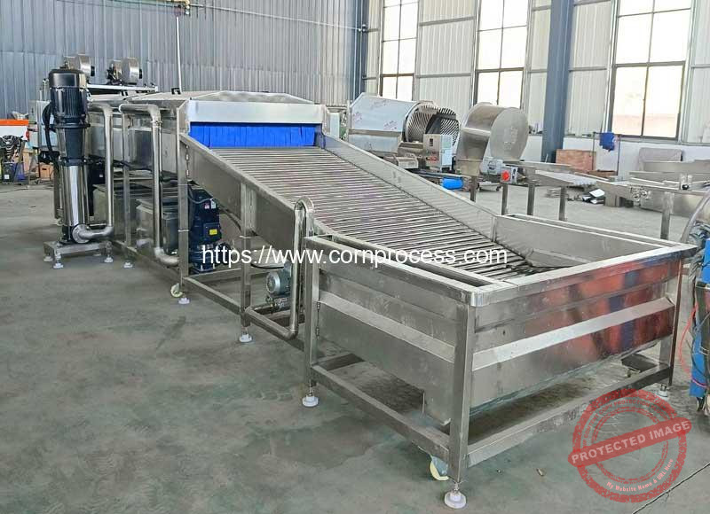Automatic-Sweet-Corn-High-Pressure-Water-Spray-Washing-Machine-with-Dryer-Fan