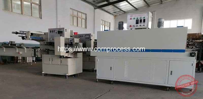 Automatic-Fresh-Sweet-Corn-Flow-Plastic-Film-Packing-and-Heat-Shrinking-Machine