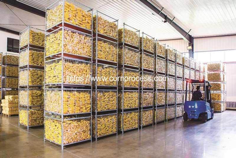 Vacuum-Packed-Sweet-Corn-Storage-Crate-Rack